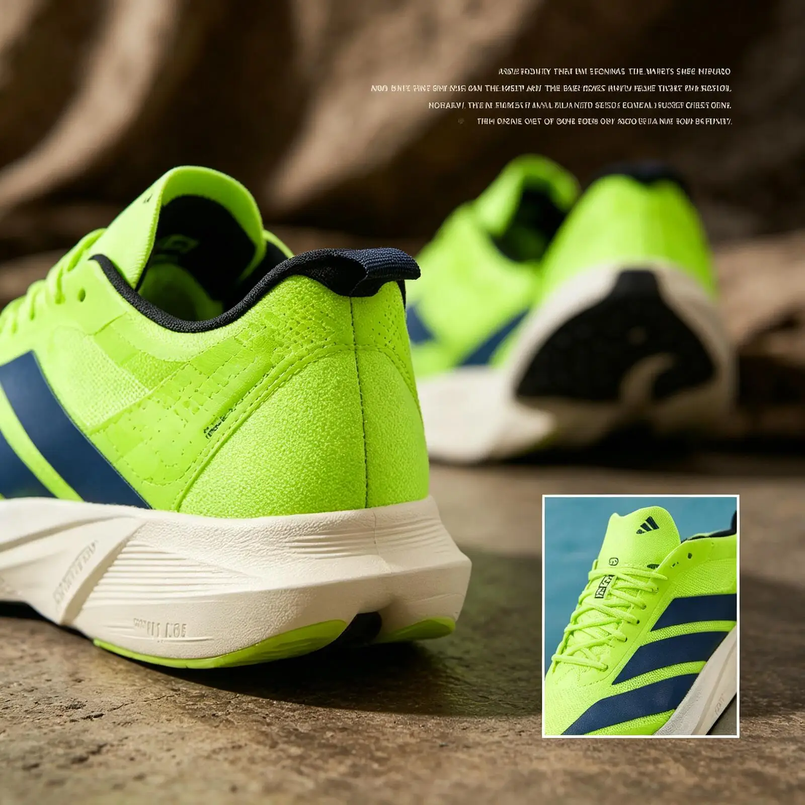 Adidas Adizero Drive RC Neon Lime Blue Lightweight Breathable Racing Marathon Running Shoes JR9379