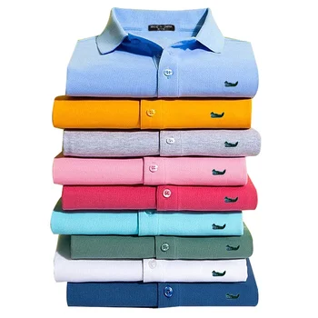 100% pamuk erkek yaz kısa kollu Polo rahat nefes saf renk Polo t-shirt Tops S-5XL artı boyutu 811