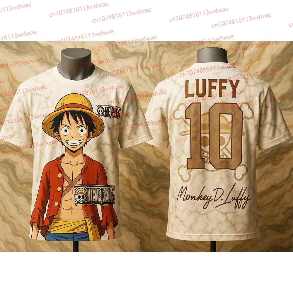 

One Piece Luffy Anime T-shirt Cartoon Cosplay Tops Summer Short-sleeved couple outfits Men and women Jersey 10 Signature style