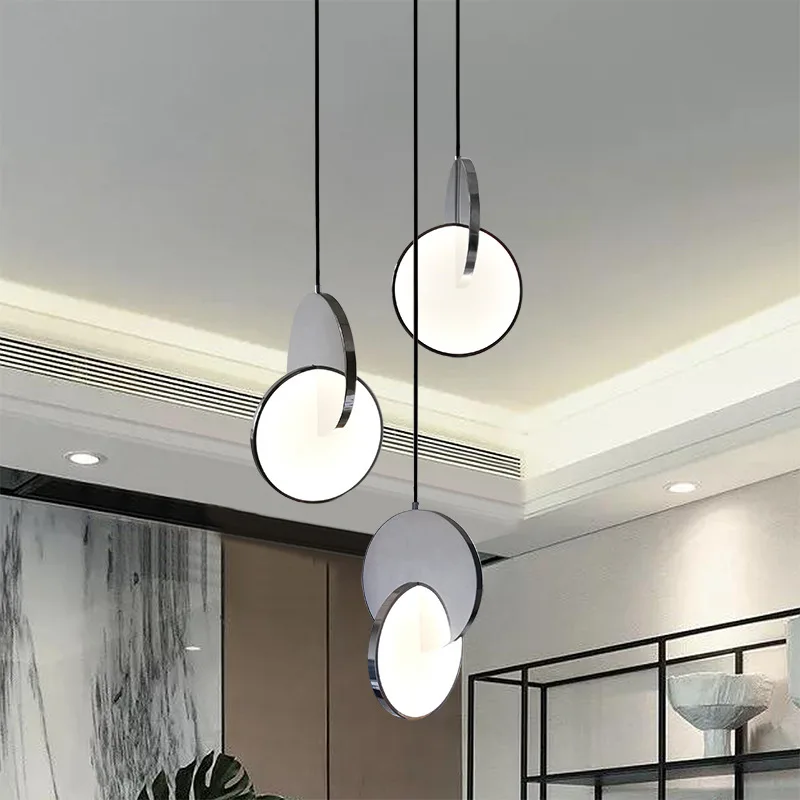 Moderne Led Ring Cirkel Kroonluchters Goud Ijzeren Hanglampen Home Decor Binnenverlichting Woonkamer Eetkamer Hangende Plafondlampen