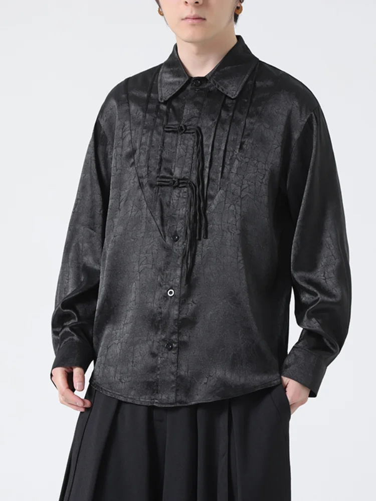 

New Chinese Sle Men's irt Summer Thin Casual Long Sve Loose Fit Trendy Spring Autumn Youth Cool Feeling