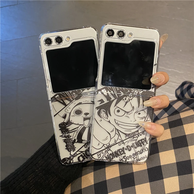 

Anime One Piece Luffy Chopper Sunny Boat Korean Style For Samsung Galaxy Z Flip 3 4 5 6 Cover Phone Case Toy Gift