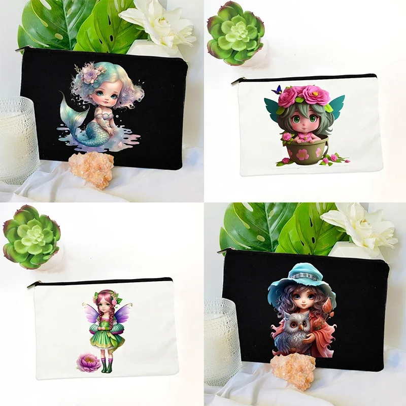 

Both Print Organizer Bag Casual Fairy Tale World Elves Cosmetic Pouch Mini Purse Bachelorette Party Gift Children Travel Bags