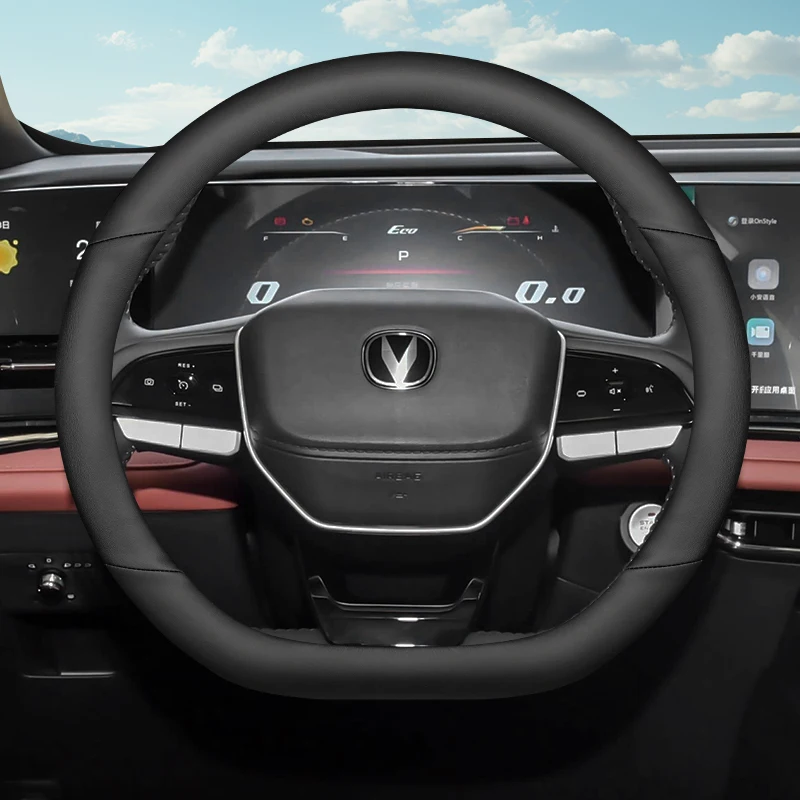 Leather Car Steering Wheel Cover for Changan Oshan X7 Plus Hunter Alsvin CS75 CS35 Plus 2022 2023 2024 2025 2026 Accessories
