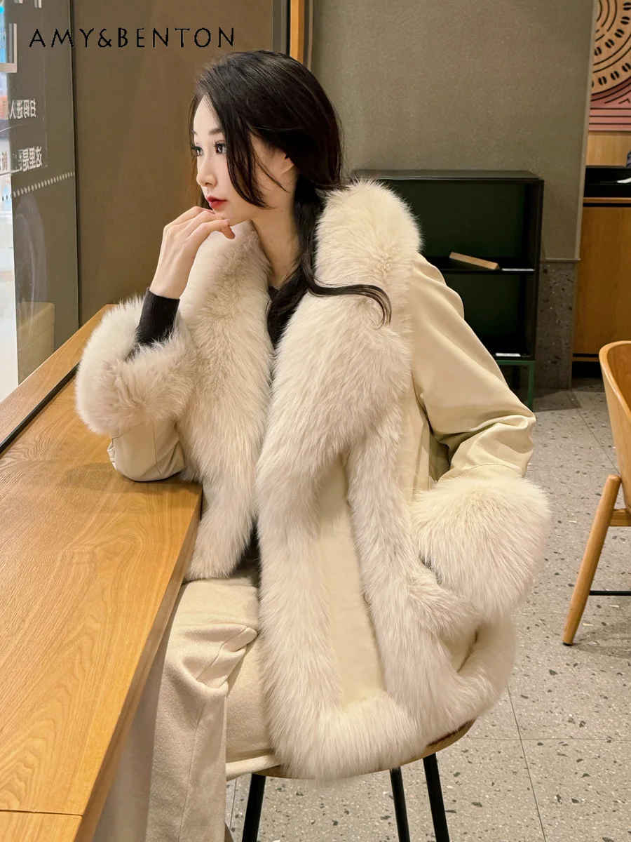 Sweet Graceful Imitation Fur Coat Women 2024 Winter New Fur Integrated Environmentally Friendly Fox Hair Fashion Short Faux Fur