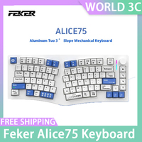 Feker Alice75 Keyboard 3mode Bluetooth Ergonomics Hot Swap Aluminum Gaming Mechanical Keyboards Customized Pc Accessory Gamer