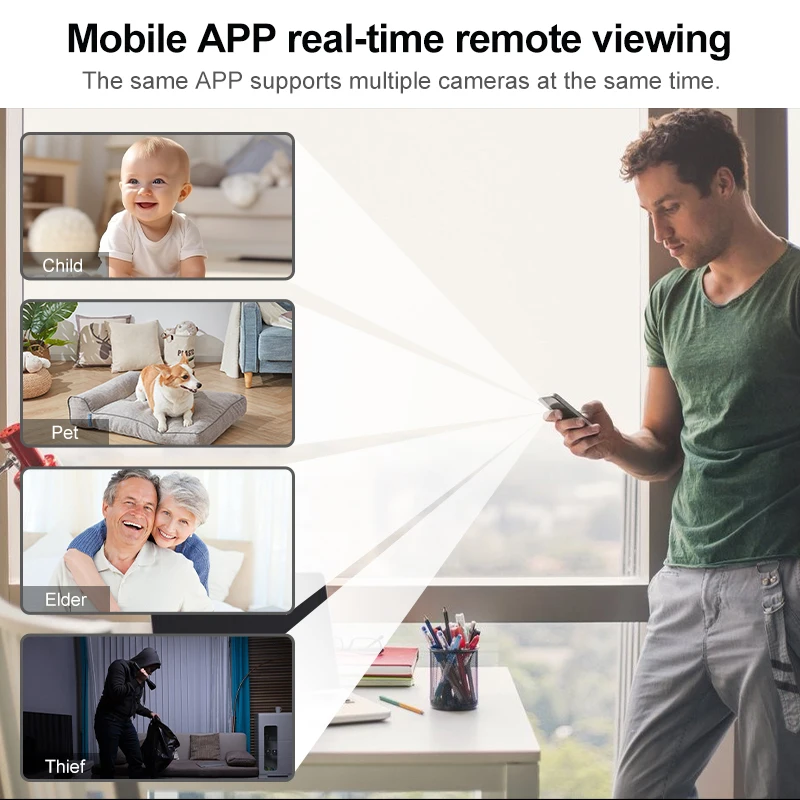 EZHEN-Caméra de permission Extérieure Étanche, Dispositif de Sécurité Domestique, Vidéo de Rue