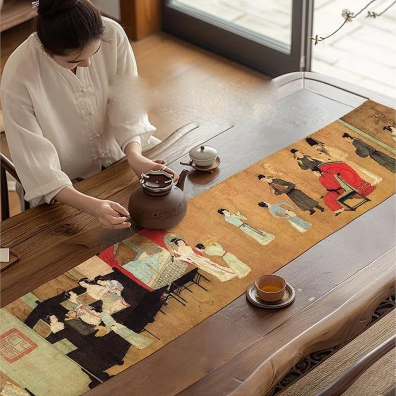 Chinese Zen Style Printed Tablecloth Tea Cloth Table Flag  Linen Tea Table Cloth Tea Mat Cushion Cloth Cover Cloth Tea FlagZG904