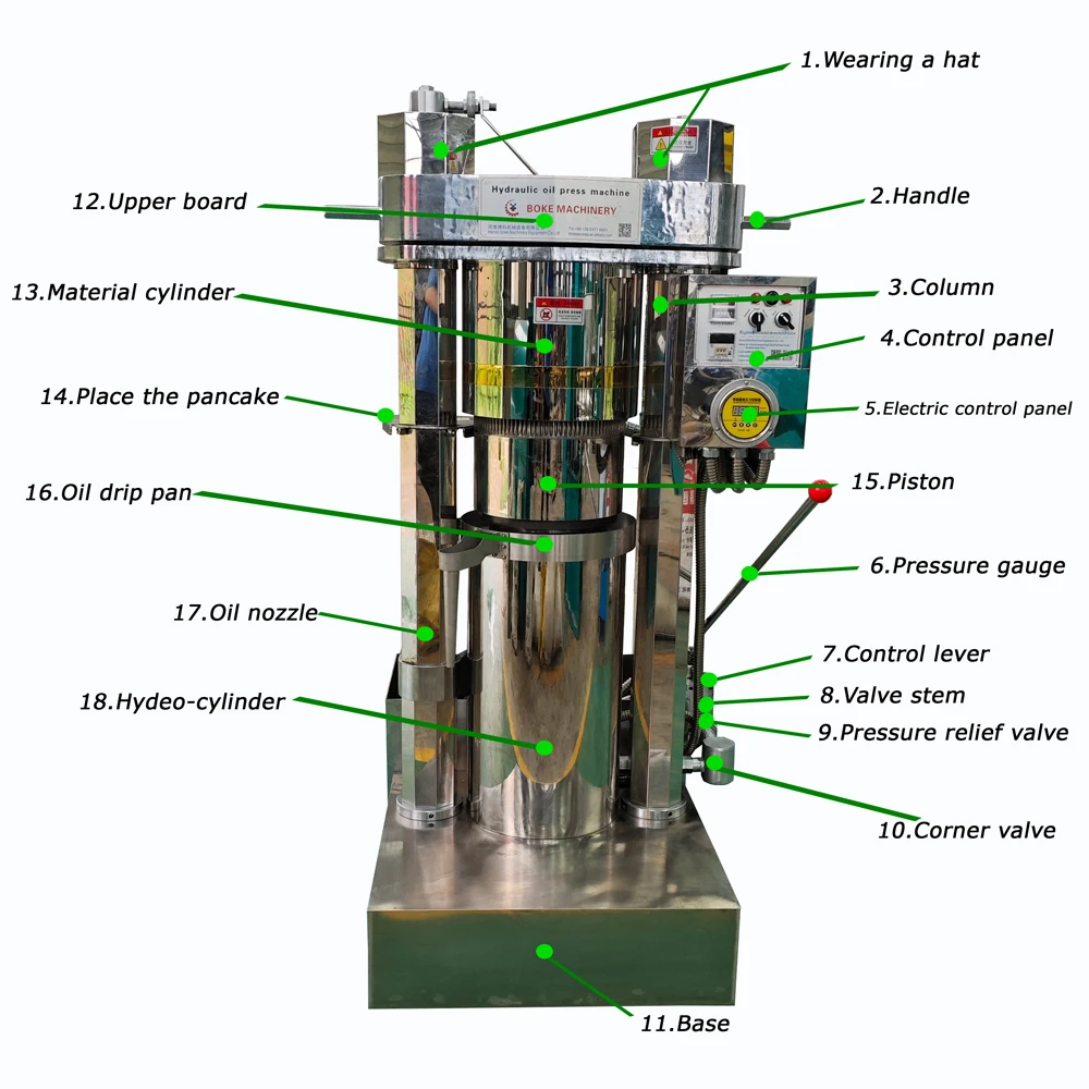 Automatic Hydraulic Oil Press Machine Cold Hot Press High Yield for Sesame Walnut Olive Edible Oil Extraction