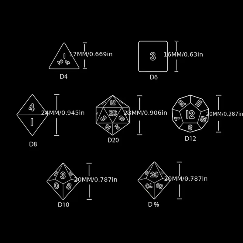 Transparent Polyhedral D&D COC Dice Set 7Pcs/Set DnD RPG Fantasy Potion Flask | Dungeons and Dragons Dice Set for Table Games - Image 5