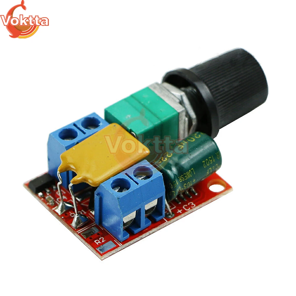 DC 4.5V-35V Motor PWM Speed Controller 3V 6V 12V 24V 35V 5A 90W Speed Control Switch Mini LED Dimmer Adjustable Drive Module