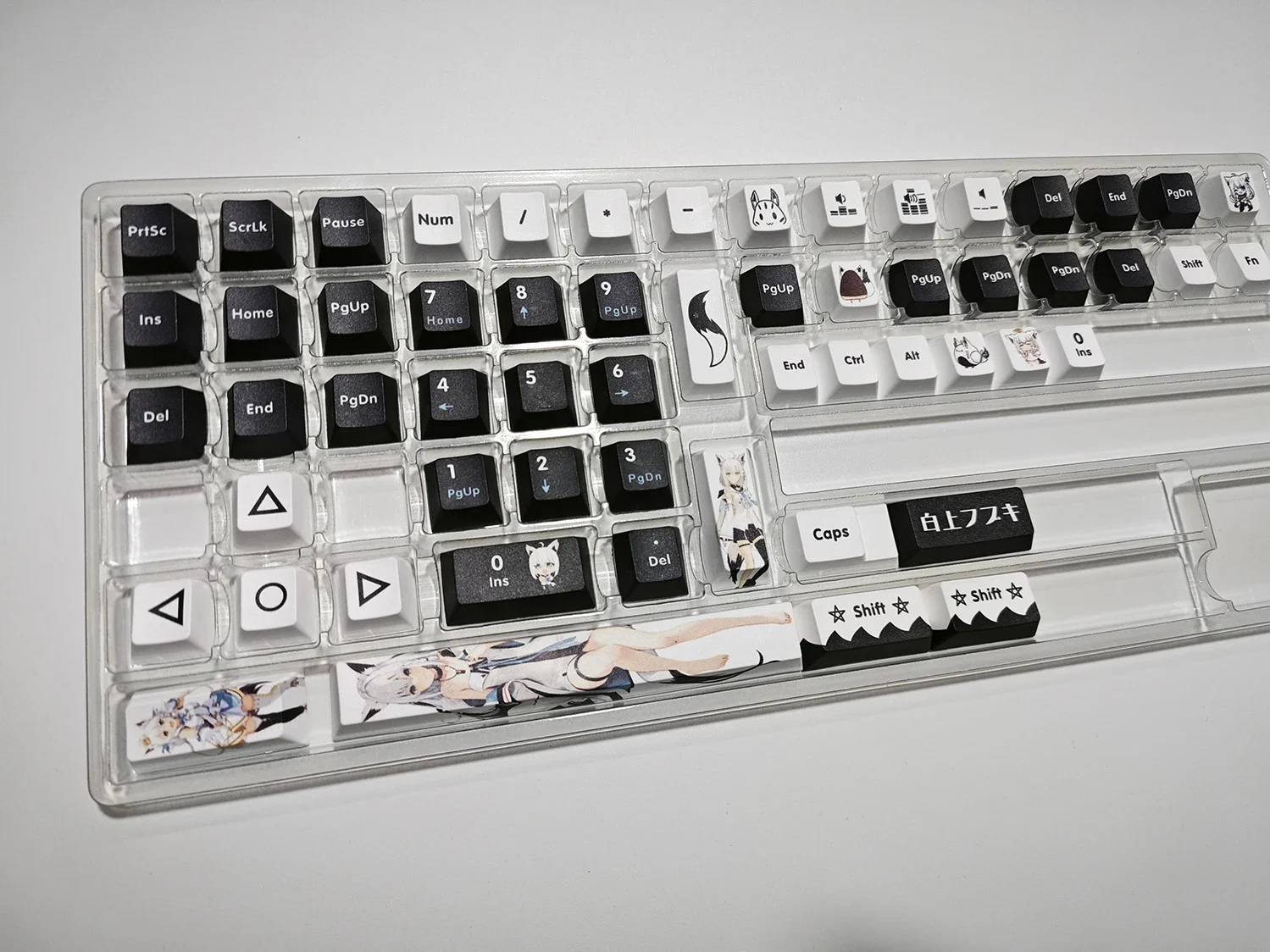Shirakami Fubuki Vtuber 131 Keycaps PBT Keycaps Mechanical Keyboard  Customization