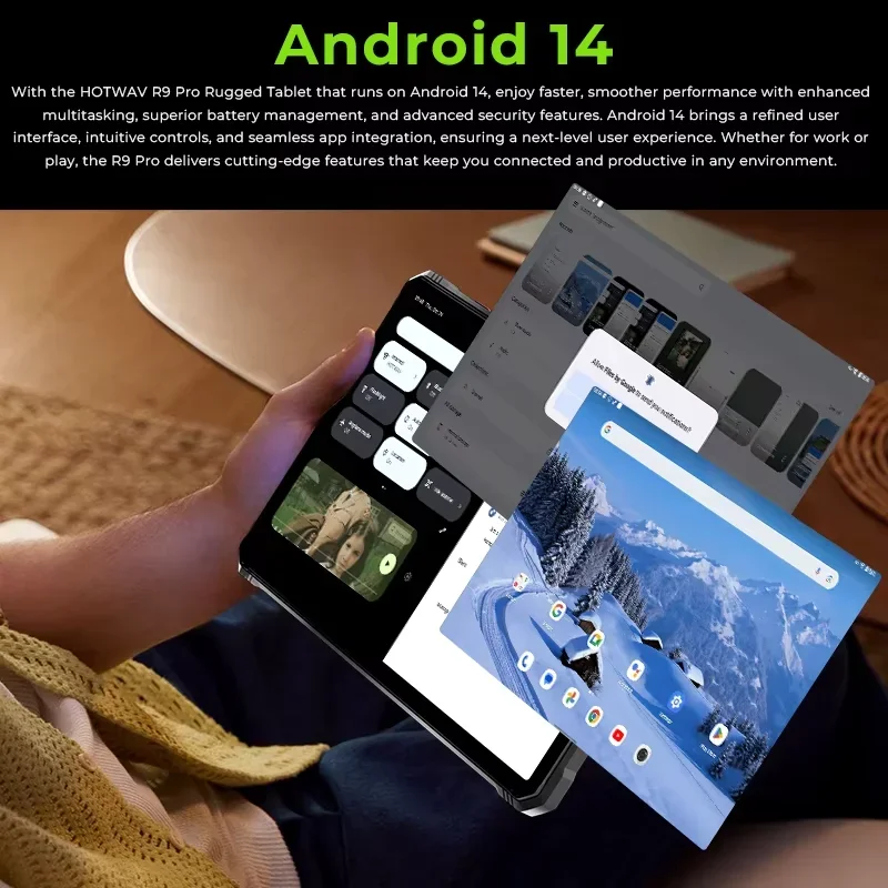 HOTWAV  Rugged Tablets R9 Pro 20GB(6+14) 256GB 20080mAh 20W 11" FHD+ Pad Camping Light Android 14