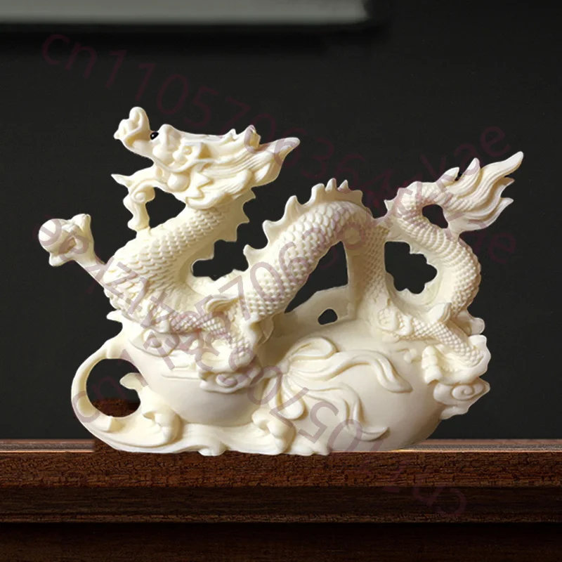 

Китайская статуэтка белого дракона по фэн-шуй, знак зодиака — благоприятный дракон, украшение для дома, гостиной, офиса, аксессуар в виде животного