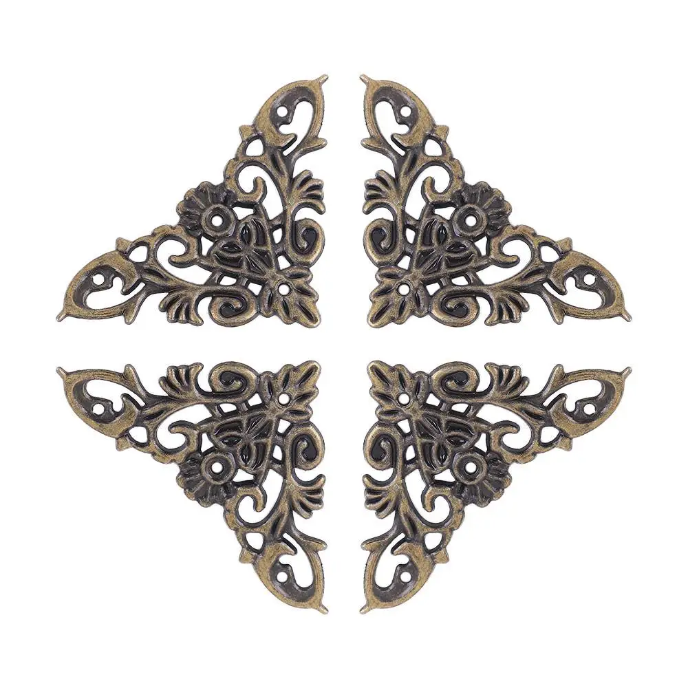 4 個の足脚ホームデコレーションジュエリーボックスエッジコーナー家具ハードウェアスクラップブックアルバムコーナーブラケット装飾プロテクター