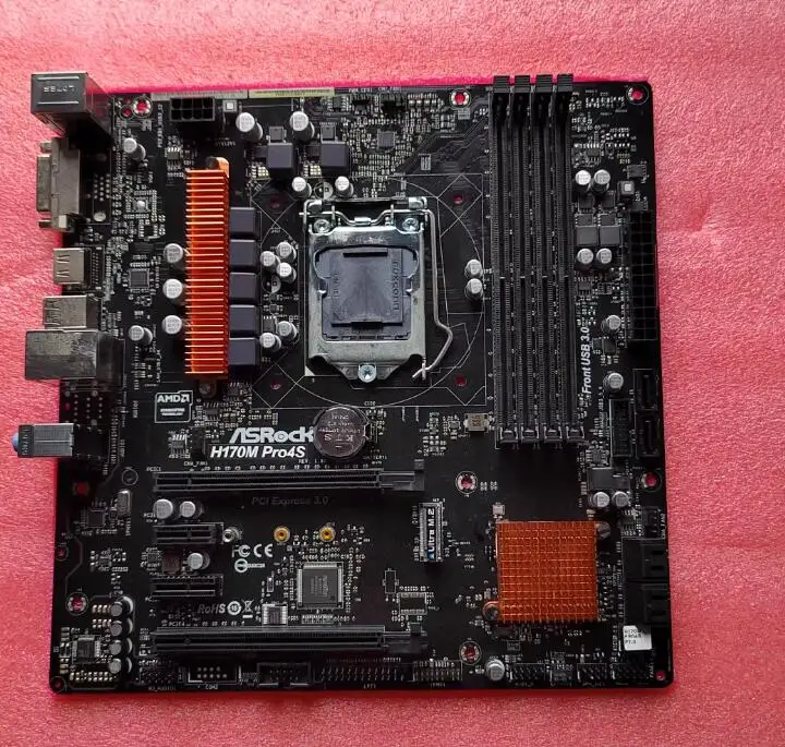 Original Huaqing H170M-Pro4s 1151 pin M.2 interface MATX motherboard supports I5-6500 7700 warmly 1 year