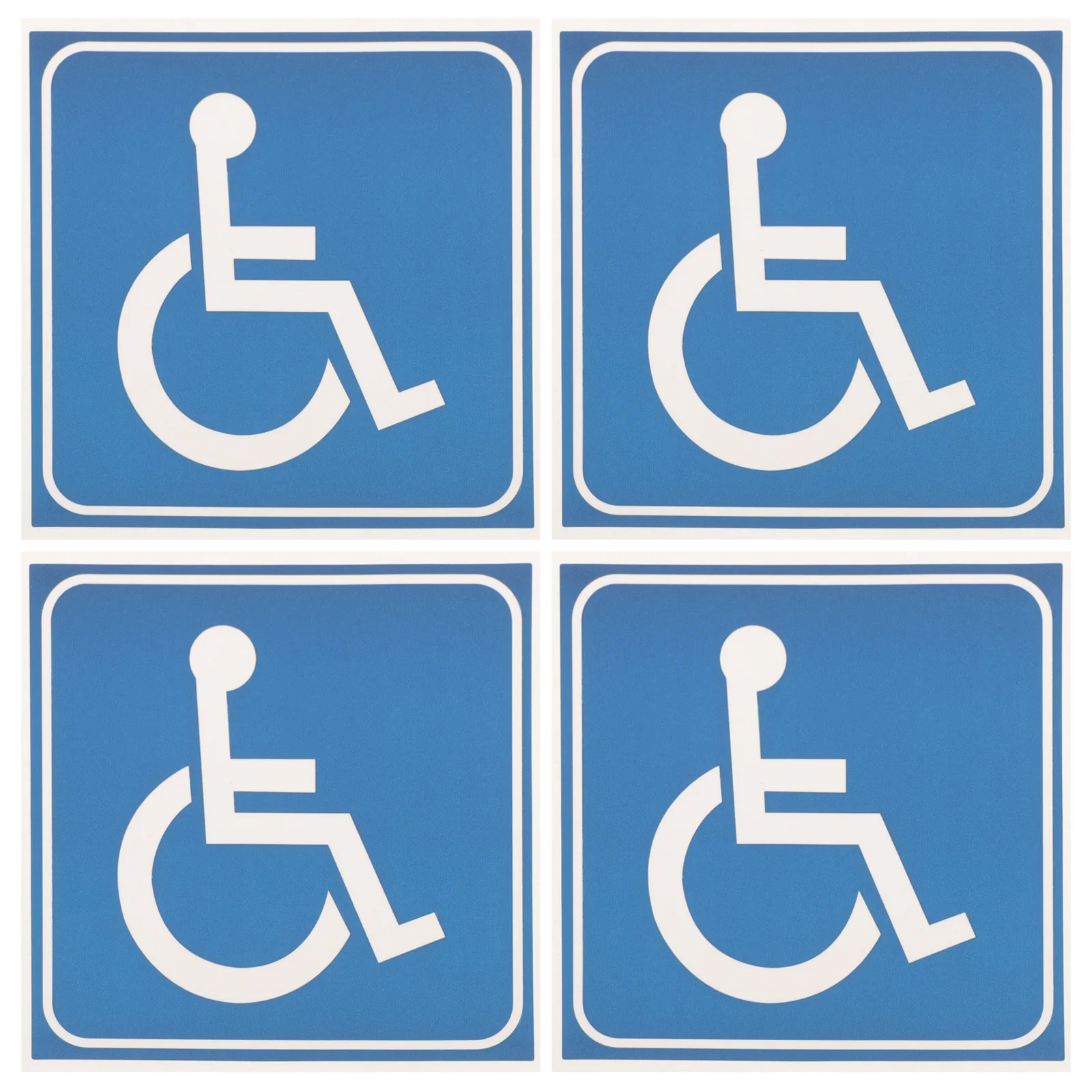 4pcs Disabled Wheelchair Sticker Durable Adhesive Symbol Sign For Home Office Public Restrooms Elevator Accessible Traffic