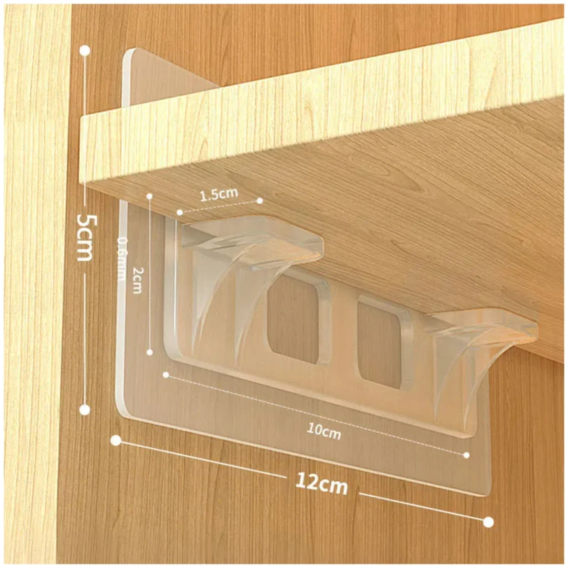 2-10Pcs Punch Free Shelf Support Pegs Self Adhesive Shelves Clip Hook Bracket Holder Pin for Cabinet Book Closet Clapboard Layer