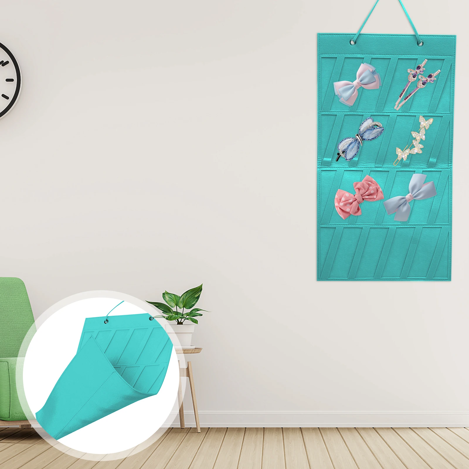 

Подвесной органайзер для ювелирных изделий, повязка на голову, настенная сумка для хранения, аксессуары с бантом, сумка для показа, держатель для ожерелья, прочная настенная сумка