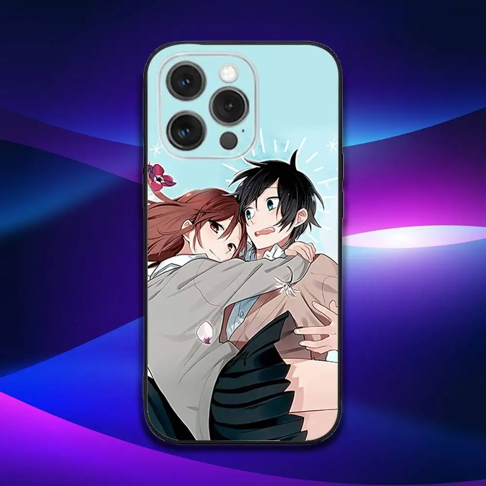 حافظة هاتف أنيمي H-Horimiya لهاتف آيفون 17,16,15,14,13,12,11,Pro,Max,Plus,X,XS,SE4,E,Mini,Soft Black Case