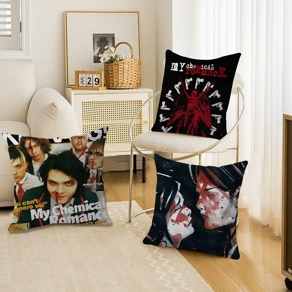 

My Chemical Romance Rock Band Cushion Cover Polyester Sofa Cushions Decorative Throw Pillows Home Decoration Pillowcover