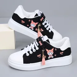 Sanrio Kuromi My melody dziewczęce buty płócienne wiosenne i jesienne dziecięce wszechstronne trampki z miękką podeszwą buty na deskorolkę