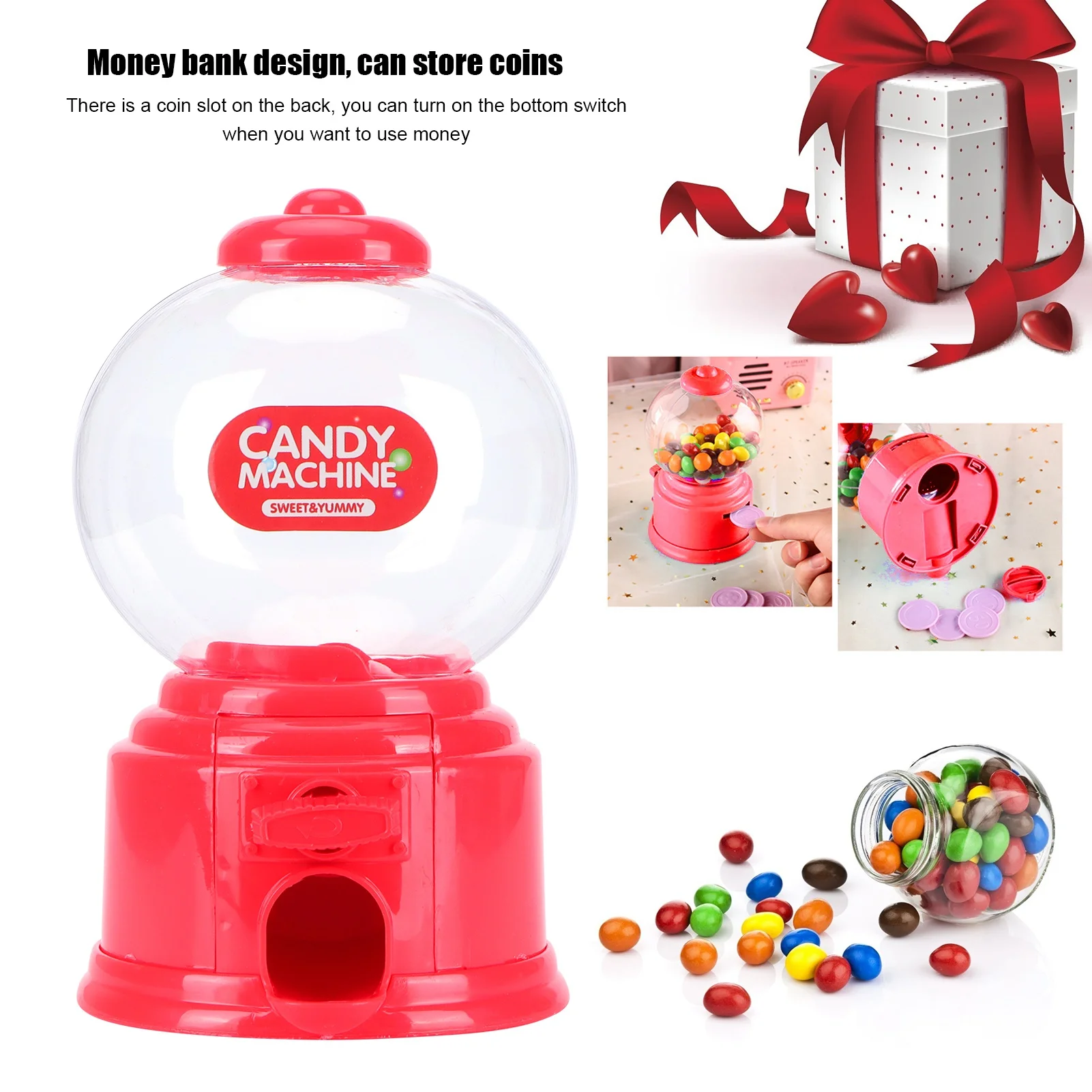 Mini Money Deposit Box Cute Vending Sweets Candy Storage Machine Gifts For Lovers Kids Children Home Decoration