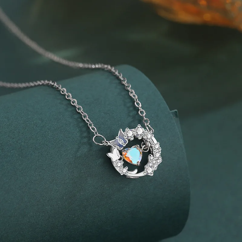 Bracelet Hand String Minsheng Escape Princess Beating Heart Butterfly Necklace New Style Light Luxury Niche Design Color-Free