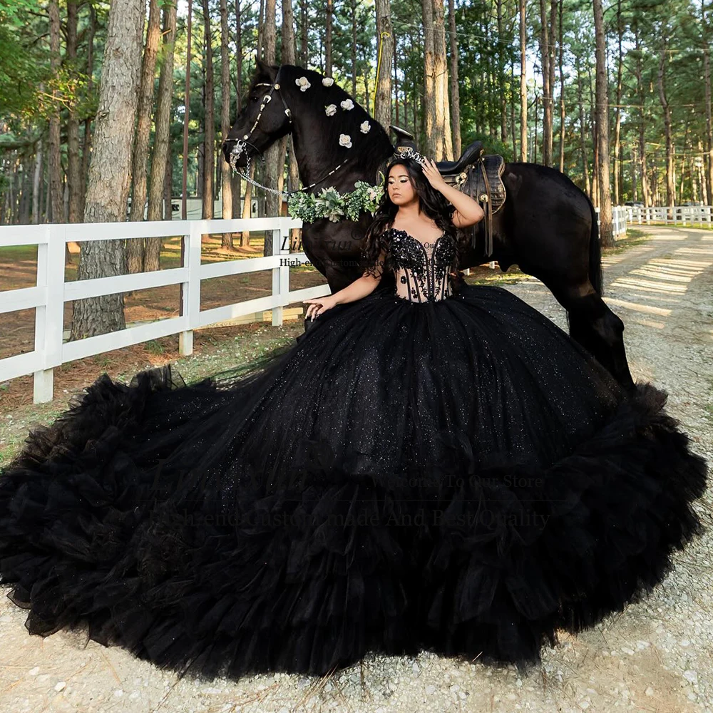 Vestidos de quinceañera de tul de princesa con corsé, vestido de baile para niña, fiesta de cumpleaños con hombros descubiertos, vestidos personalizados de 15 años lila