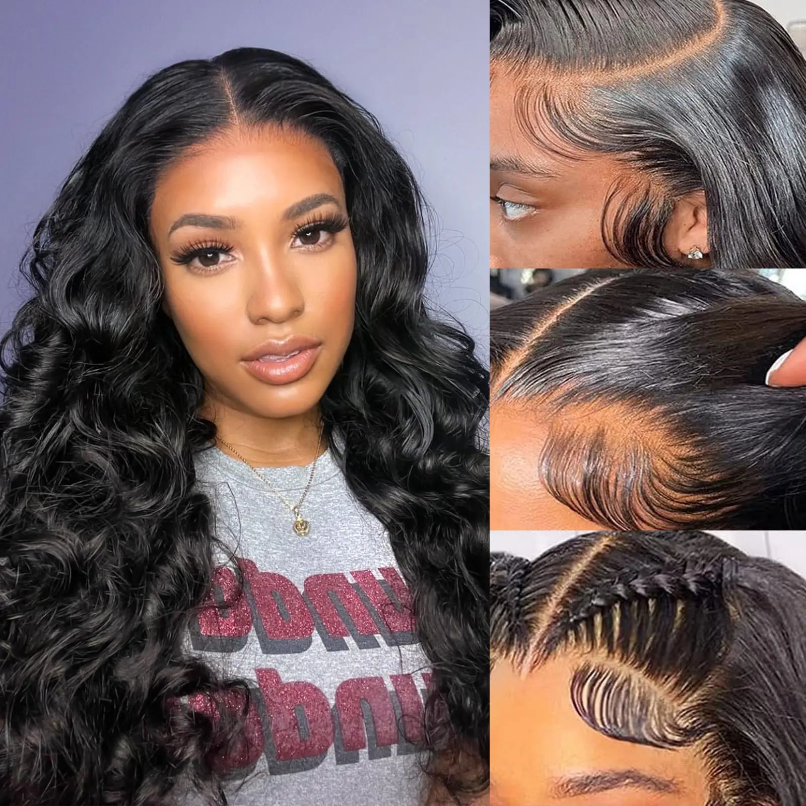 30 40 بوصة الجسم موجة خصلات الشعر المستعار الإنسان 200 الكثافة 13x6 13x4 Hd الدانتيل الباروكة الأمامية البرازيلي شعر طبيعي أسود باروكة من شعر طبيعي للنساء