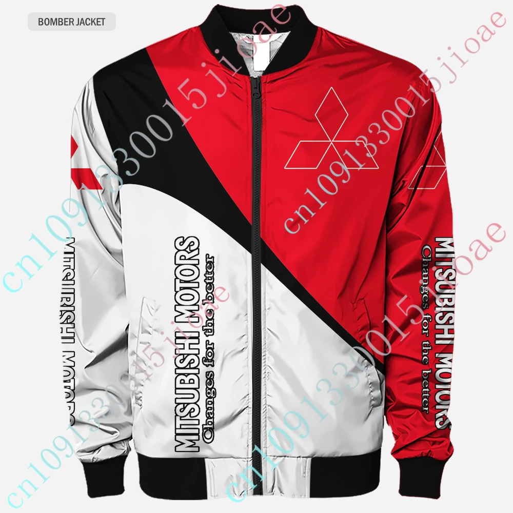 Mitsubishi Jackets For Men's Clothing Thick Coat Bomber Jacket Techwear Baseball Uniform Harajuku Parkas Windbreaker Custom Logo