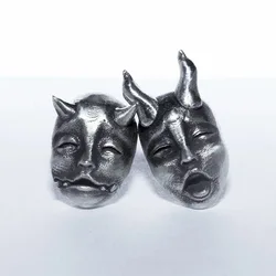 Gothic Punk Prajna Skull Stud Earrings for Men Women Cool Devil Earrings Y2K Metal Party Jewelry Accessories Gifts