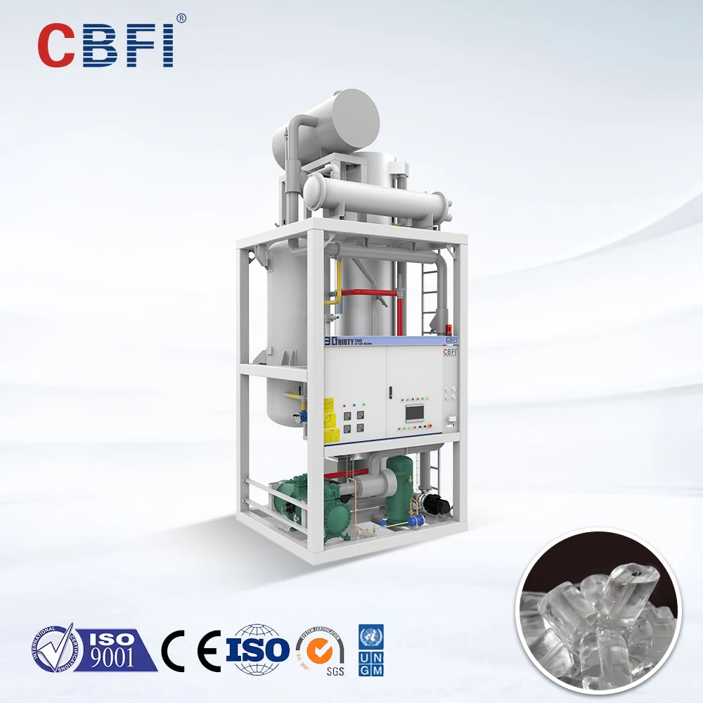 Germany Brand Bock Commercial Edible Tube Ice Making Machine with Engine & Pump 1000kg Capacity for Philippines Market