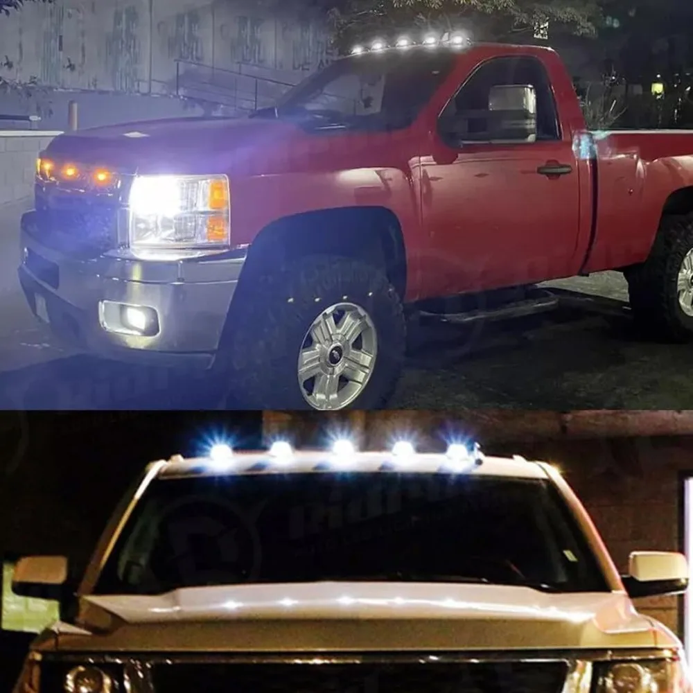 Amber No Drill Car Cab Lights Waterproof Universal Truck Cab Lights Roof LED Light Ultra Bright for Trucks/Cars/SUV