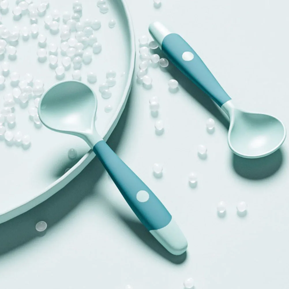 

4 шт., детская тренировочная ложка из полипропилена, материал Tpe, безопасный, прочный, простой в эксплуатации, круглая, гладкая, контурная ручка, обучение кормлению детей