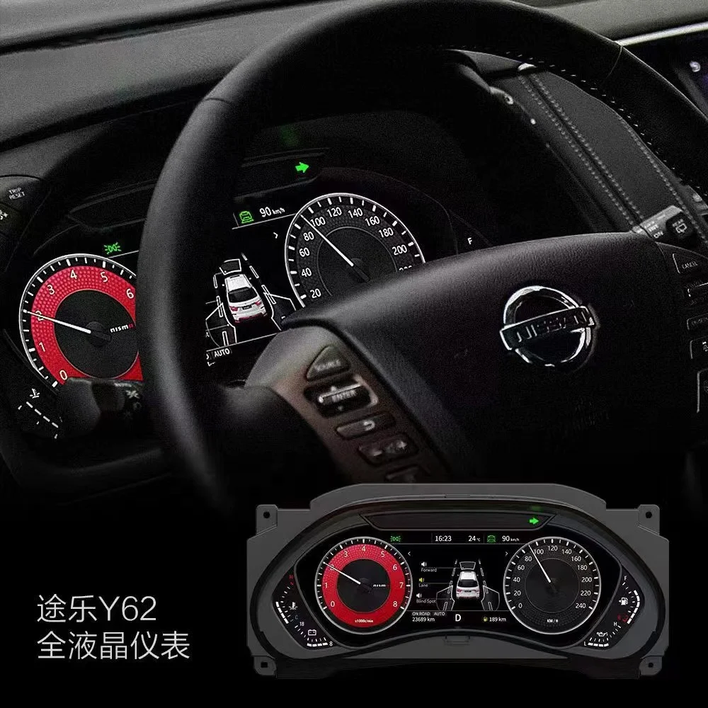 Smart Dashboard for  Y62 LCD Virtual Digital Instrument Cluster GPS Navi Compass Odometer Speedometer