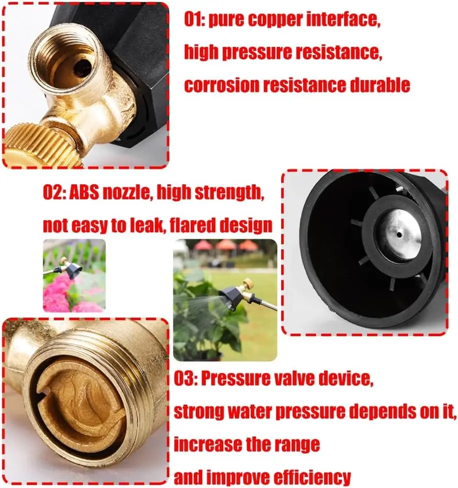 Agricultural Atomization Adjustable Nozzle Garden Alloy Black Cyclone Nozzle Irrigation Watering System Garden Supplies