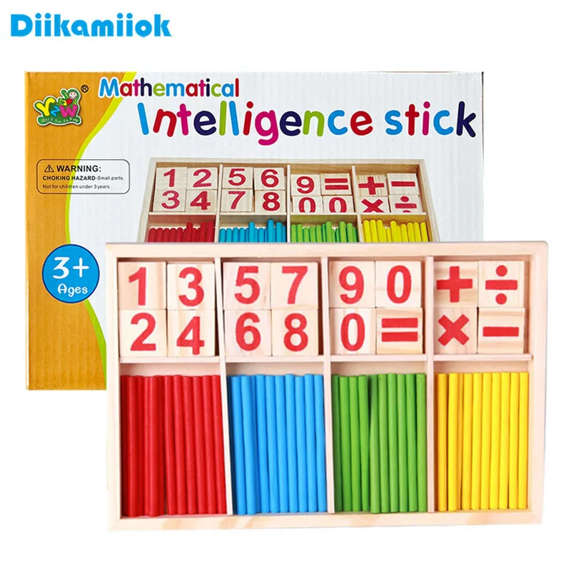 Giocattoli matematici in legno per bambini per bambini Montessori Educational Learning Number Counting Sticks sussidi didattici per la matematica dell'asilo