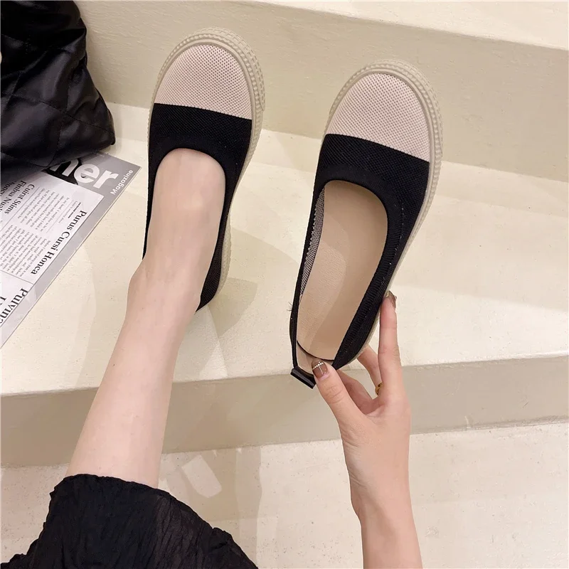 2024 New Fashion Thick-soled Women's Shoes  Loafers Women's Design Sense Sneakers Slip-on  Casual Platform Shoes Plus Size 40