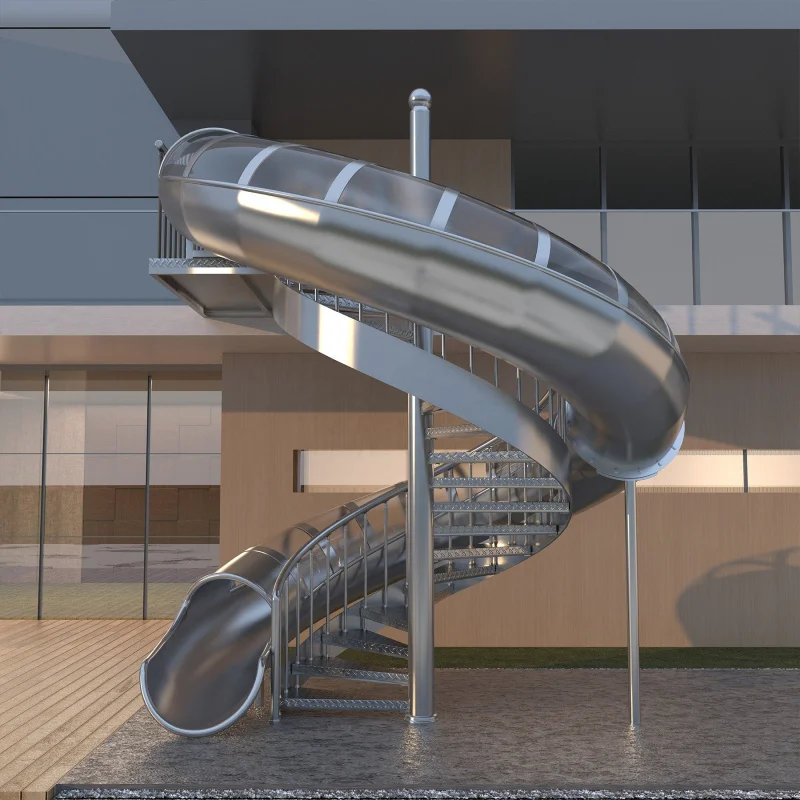custom.Home Rotating Stairway with Slide Circle Staircase Winding Staircase Space Saving Stairs Exterior Stairs Prefabricated St