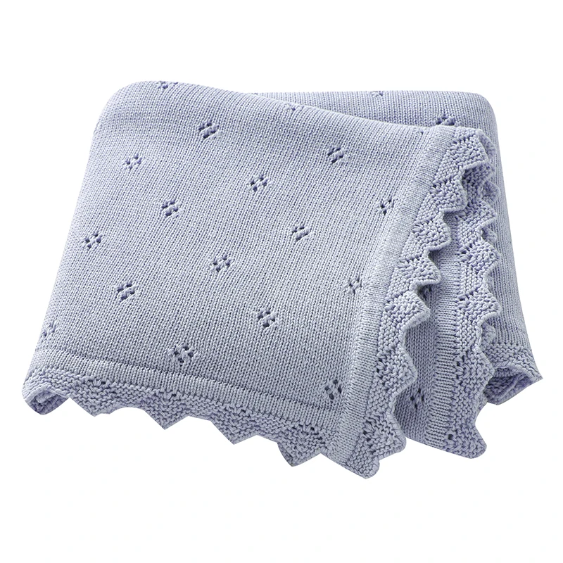 Baby Blankets Newborn 90*70cm Ultra-Soft Cotton Knitted Swaddle Wrap Blanket for Infant Toddler Boys Girls Throw Receiving Quilt