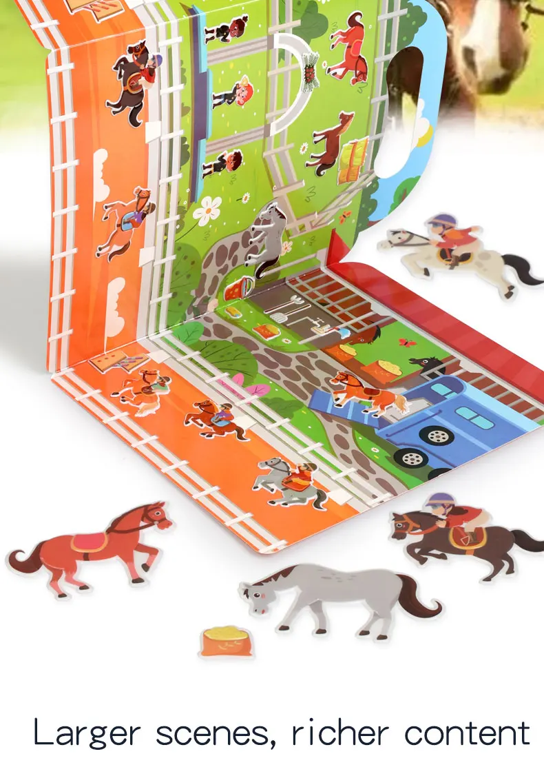 Kinder DIY Aufkleber Buch Blase Szene Aufkleber Gelee Paste Spielzeug Kinder Tragbare Wiederverwendbare Ruhig Beschäftigt Paste EIN Buch – Detail 5