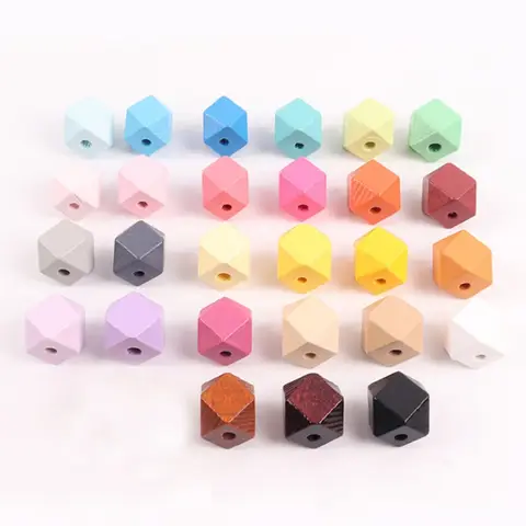 천연 나무 구슬 컬러 기하학적 나무 느슨한 스페이서 비즈 쥬얼리 만들기 DIY 목걸이 팔찌