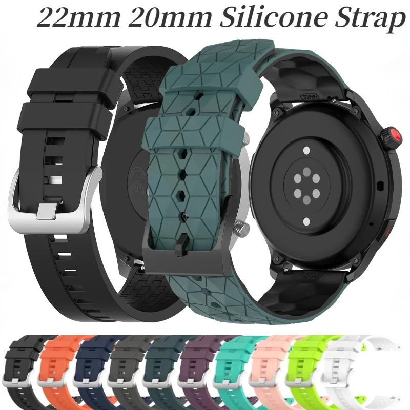 Pulseira de silicone para Huawei Watch, Huawei Watch 4, 3, GT4-3-2 Pro, Samsung Galaxy 6, 5, 4, 3, pulseira, GTR Amazfit, Stratos Correa, 22mm, 20mm