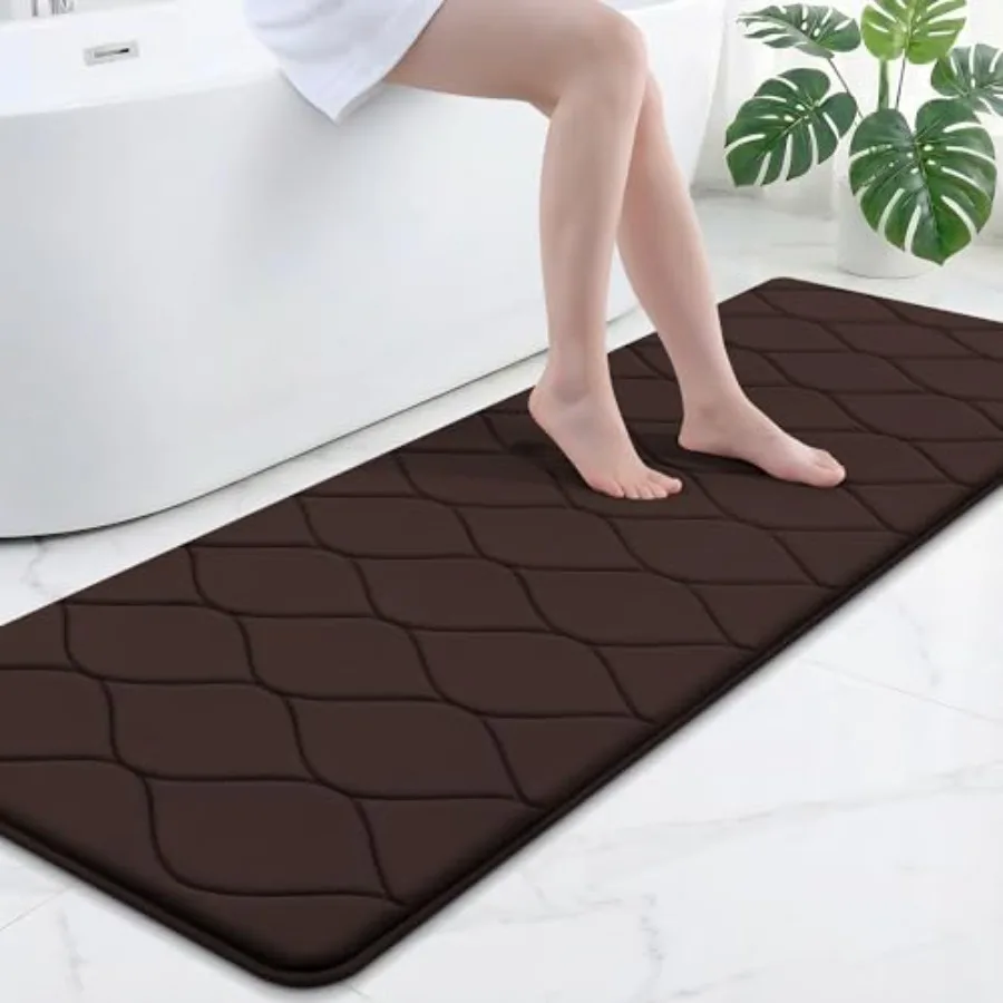 

Memory Foam Bath Mat Ultra Soft Non-Slip Bathroom Rug Plush Water Absorbent Quick Dry and Machine Washable Floor Mat for Shower