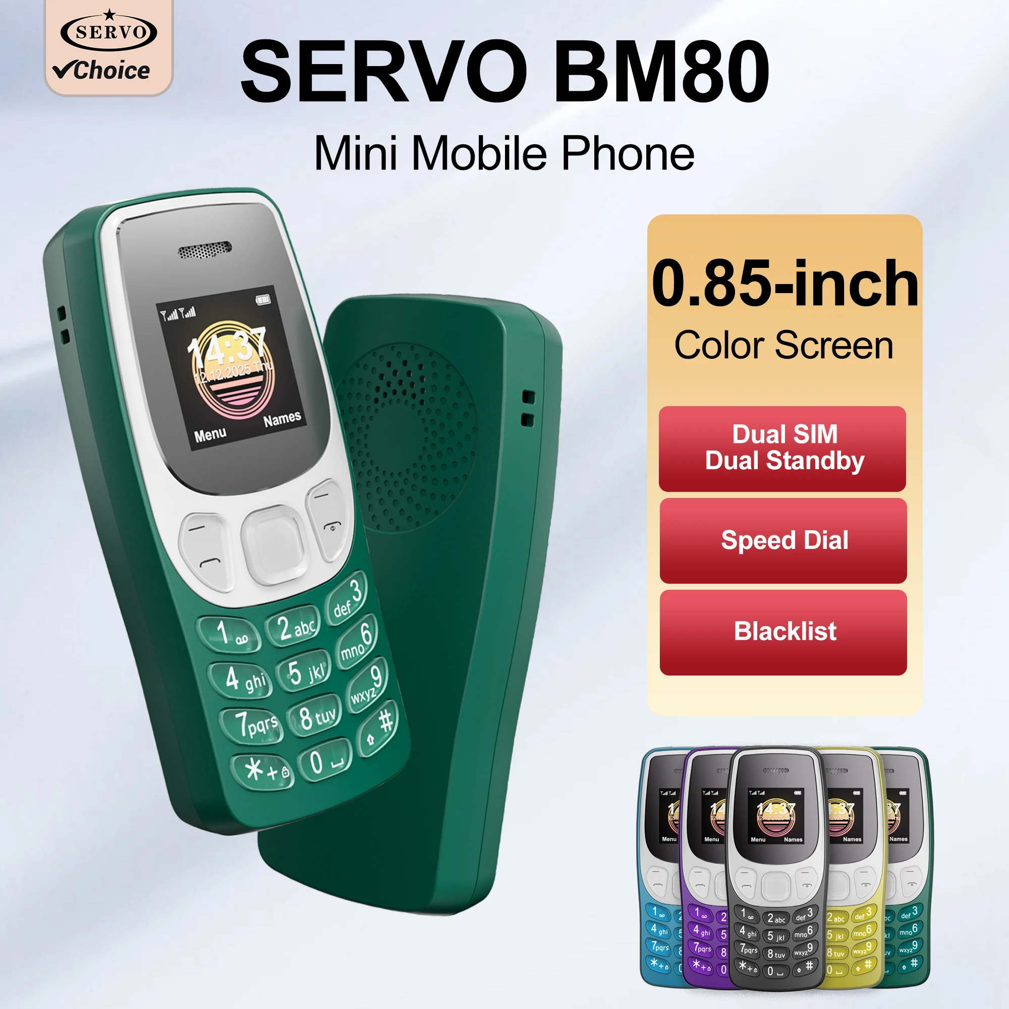 SERVO BM80 Mini Mobile Phone 2G GSM Dual SIM Speed Dial Auto call recorder Magic Voice Bluetooth Dialing Pocket Phone Blacklist