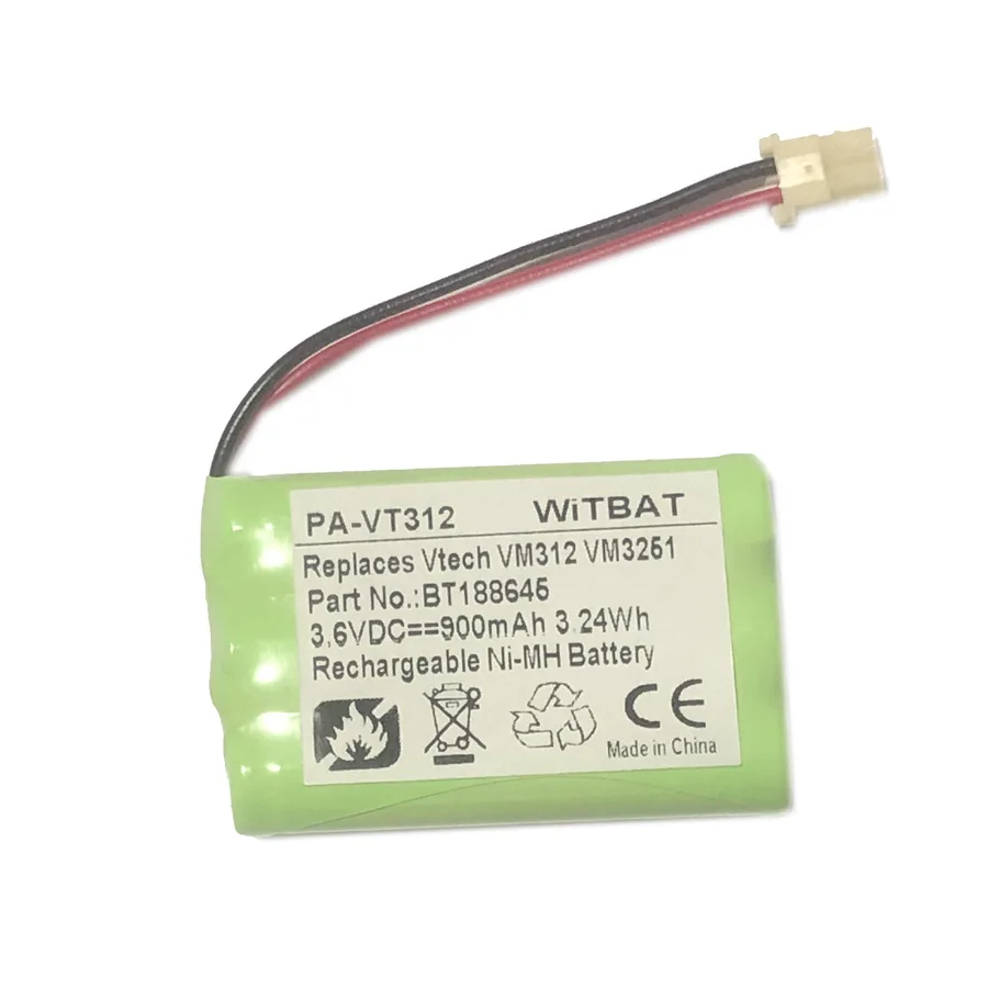 900mAh 3.24Wh Battery for VTech VM312 VM3251 Baby Monitor BT188645 BT288645