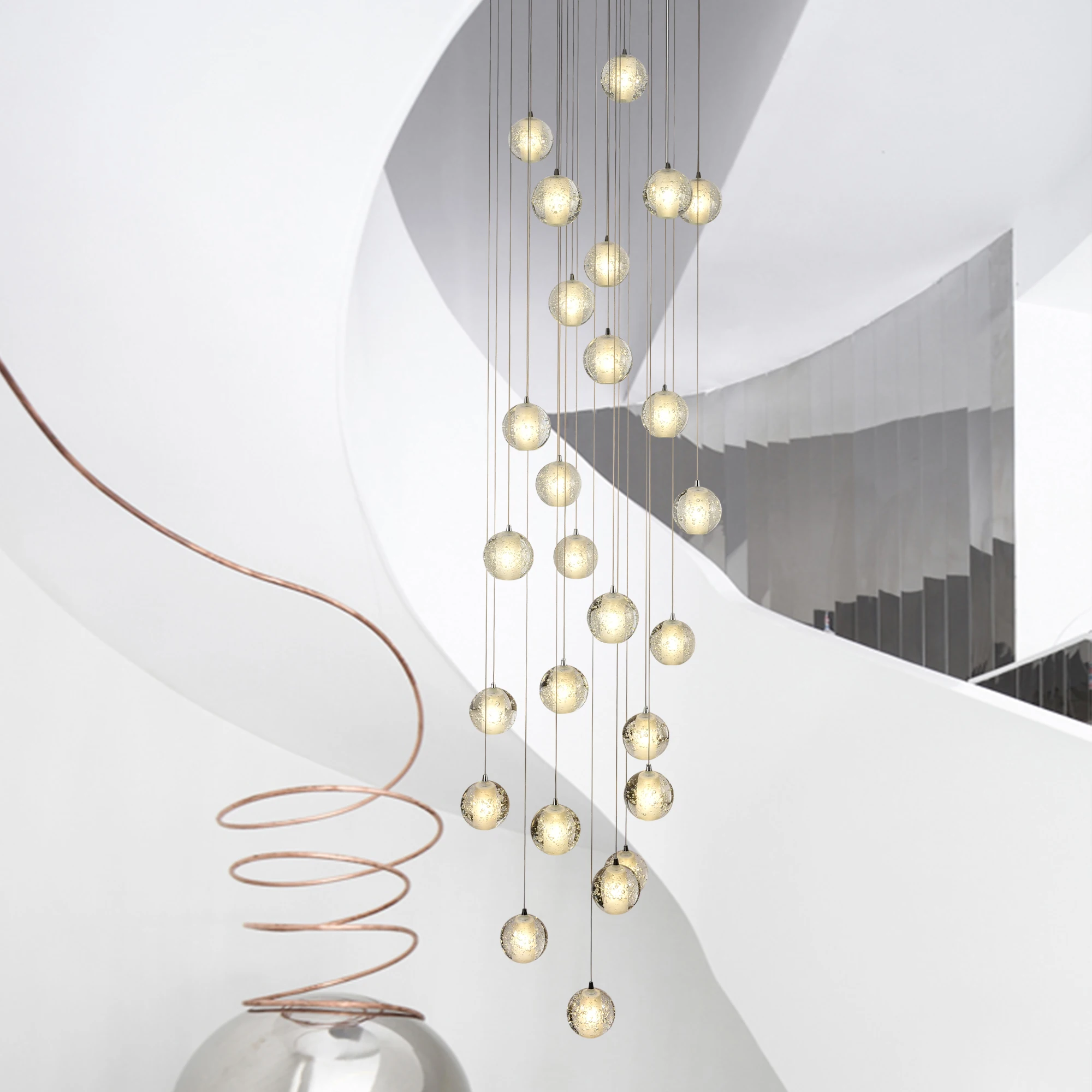 Modern LED Chandeliers Nordic Bubble Crystal Hanging Lamps Lustre for Ceiling Dining Room Bedroom Staircase Pendant Lights