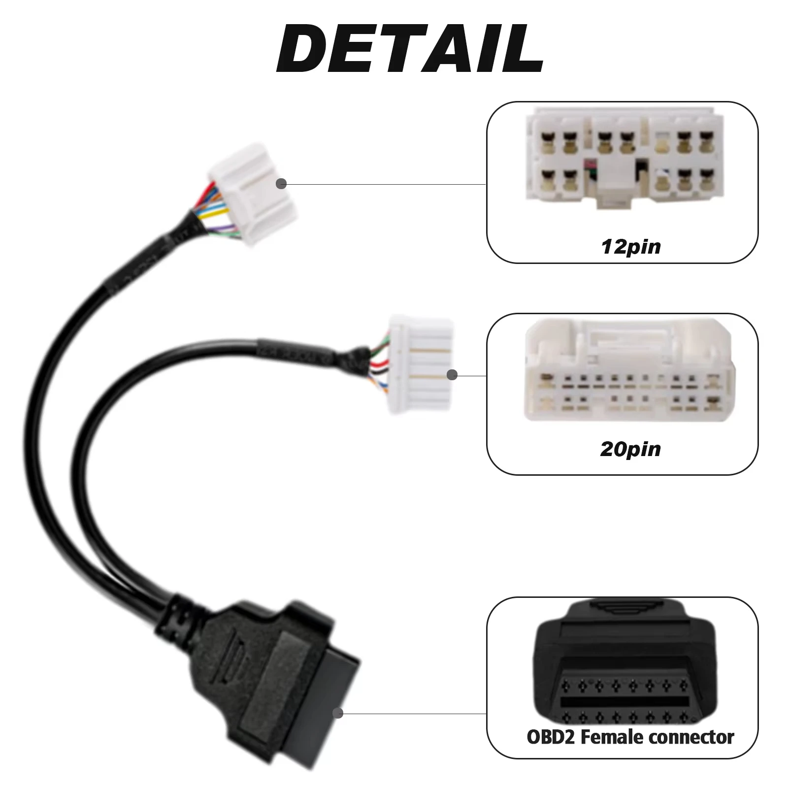 For Tesla X/S/3/Y 2012+ OBD Adapter 20 Pin - Perfect Fit for X431 Diagnostic Tools PAD V/VII/EV MAX/PRO 3S+ V3.0/V5.0