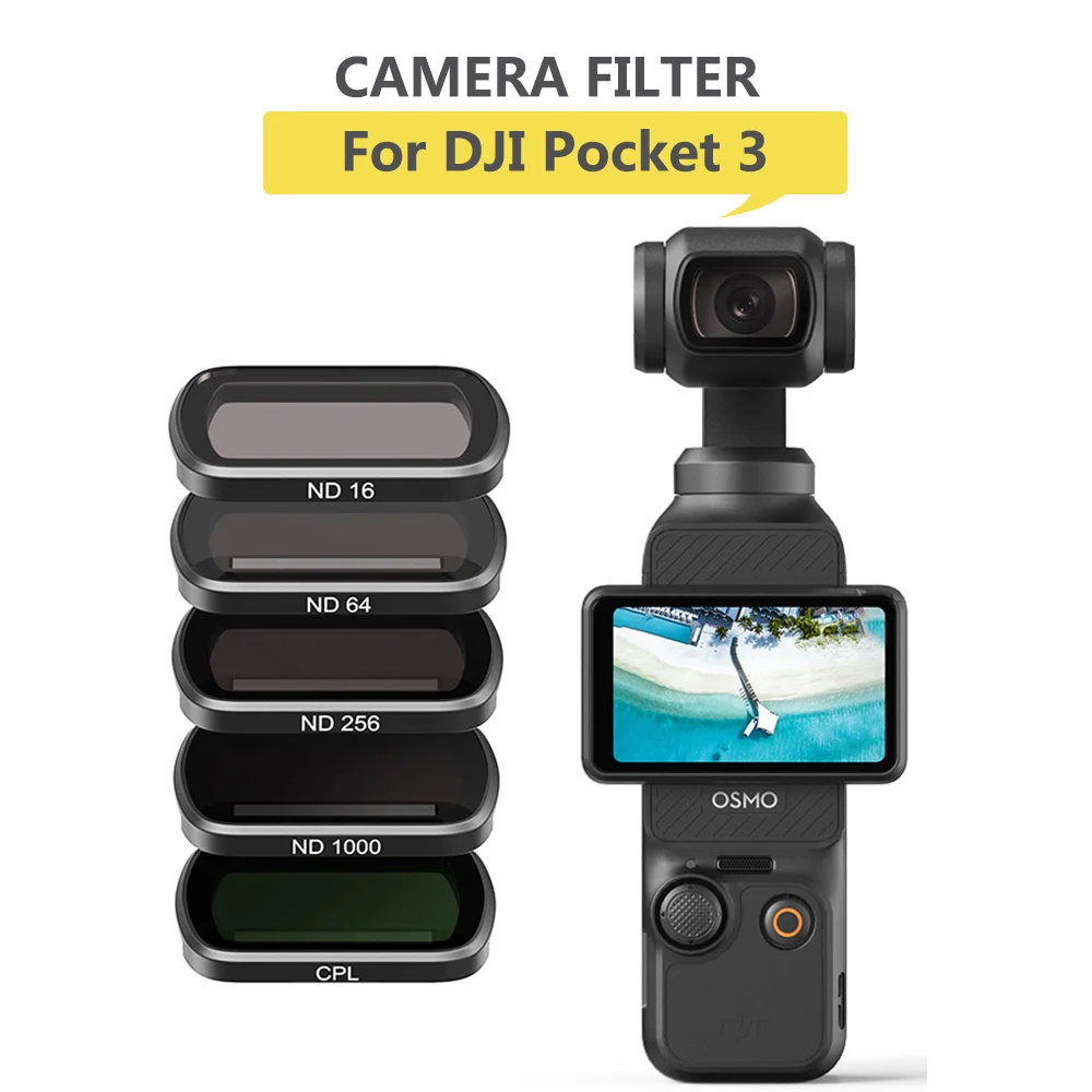 Filtros de lente para bolso 3, vidro óptico para DJI Osmo Pocket 3, Handheld Gimbal Câmera Acessório, CPL ND16 ND64 ND256 ND1000